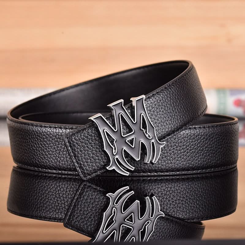 Men’s Leather Belt – Classic Litchi Pattern with Smooth Alloy Buckle