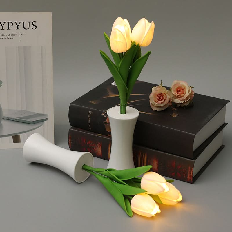 Set of 2 Tulip LED Night Lights – Warm Glow