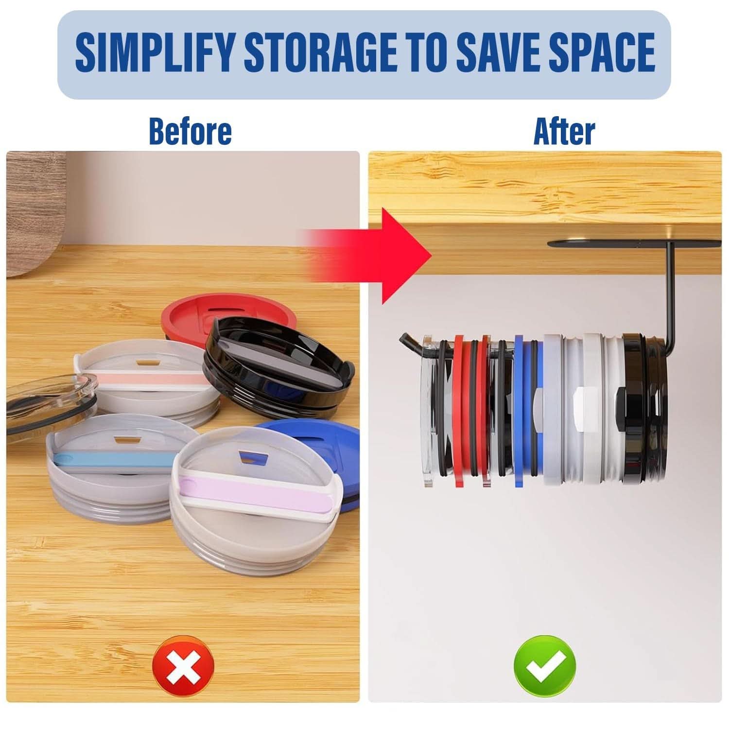 Cup Lid Hook - Paper Towel Rack & Storage Holder