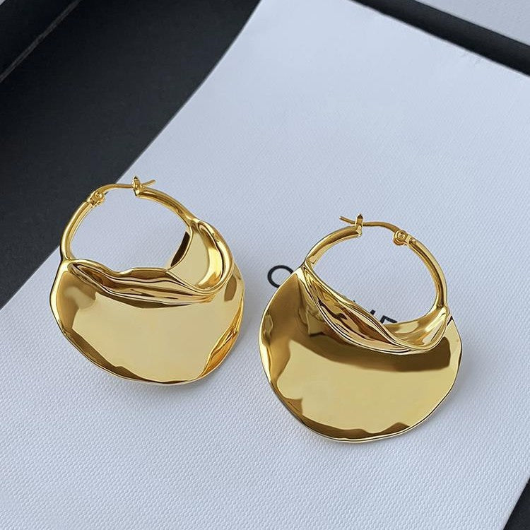 Bold Hoop Earrings for Women – Molten Flow Liquid Metal Glam Jewelry