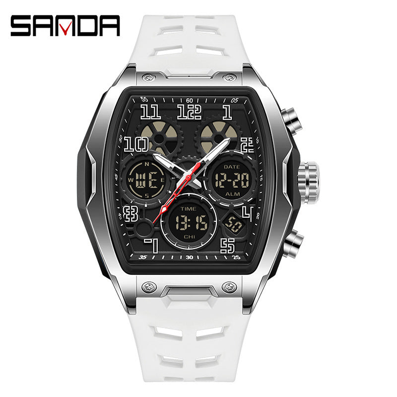 SANDA Men’s Digital Sports Watch – Waterproof Multifunction Alarm Watch with Dual Time