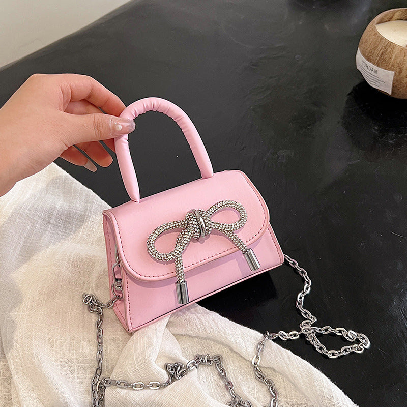 Cute Mini Handbag for Women – Bowknot PU Shoulder Lipstick Crossbody Bag