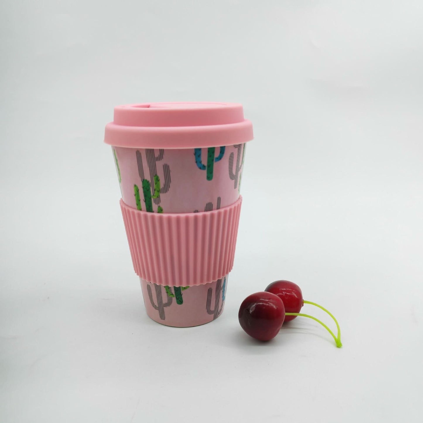 Eco-Friendly Bamboo Fiber Coffee Cup – Biodegradable, Leakproof Travel Mug (470ML)
