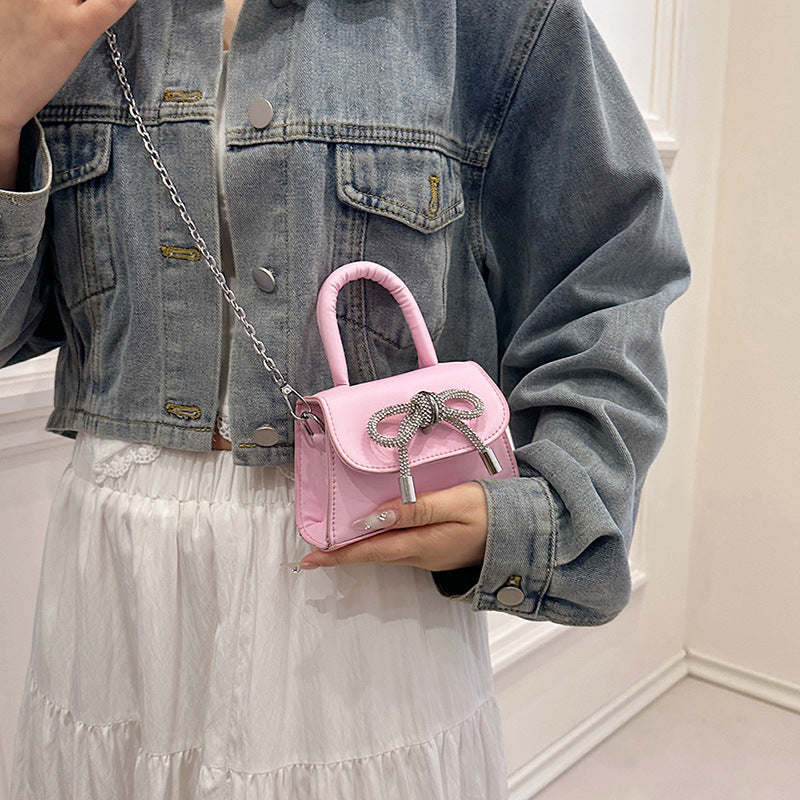 Cute Mini Handbag for Women – Bowknot PU Shoulder Lipstick Crossbody Bag