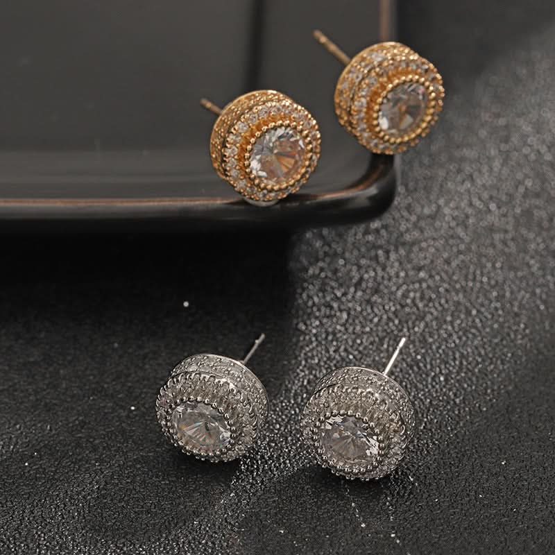 Unisex Trendy Zircon Stud Earrings – European Style