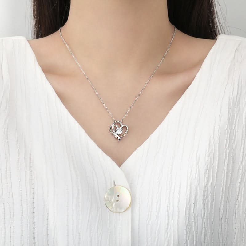 1 pc. Platinum Double Heart Pendant Necklace for Women
