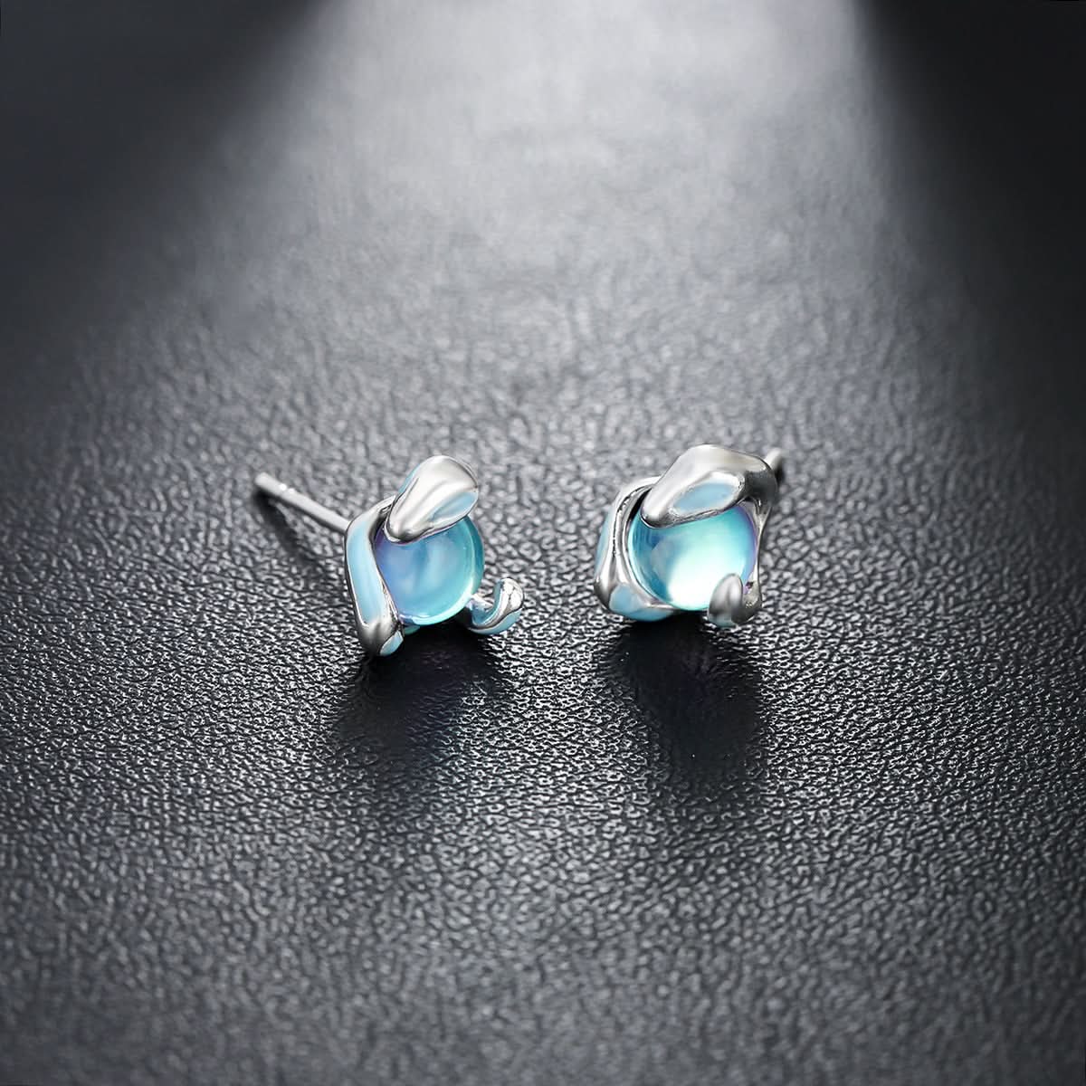 Trendy Medusa Ice Blue Eye Earrings for Men & Women - Fashionable