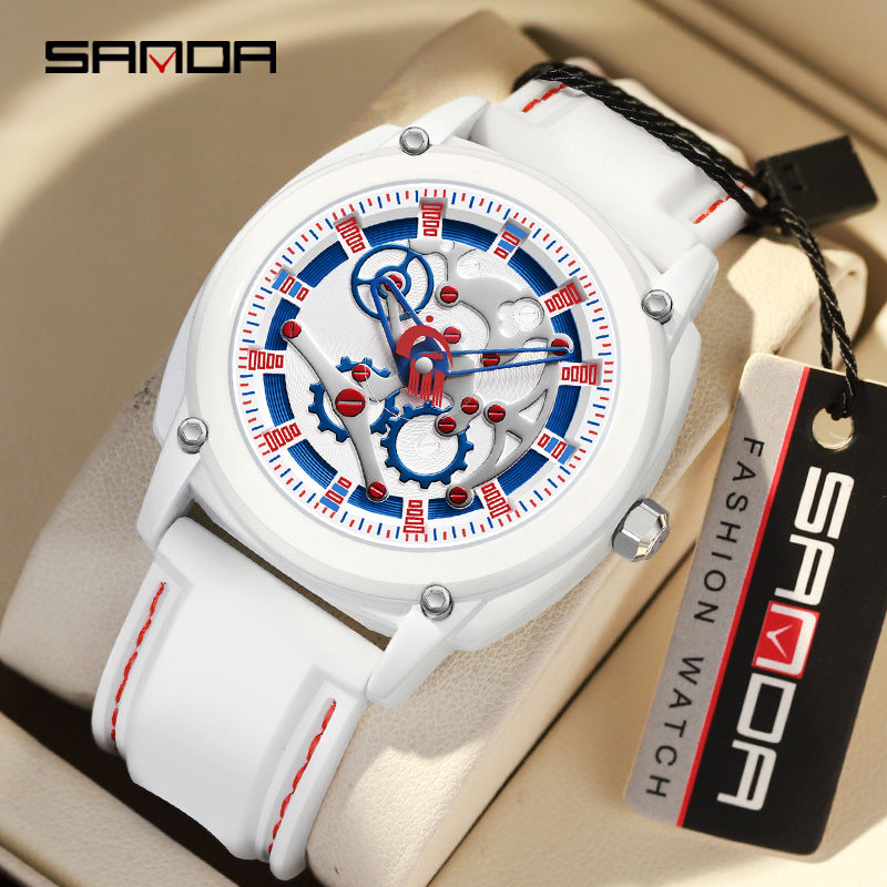 Sanda Unisex Quartz Sports Watch – Silicone Strap, Waterproof Casual Outdoor Watch