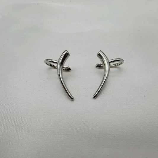 Silver Punk Tragus Clip, Geometric Non-Pierced Earrings