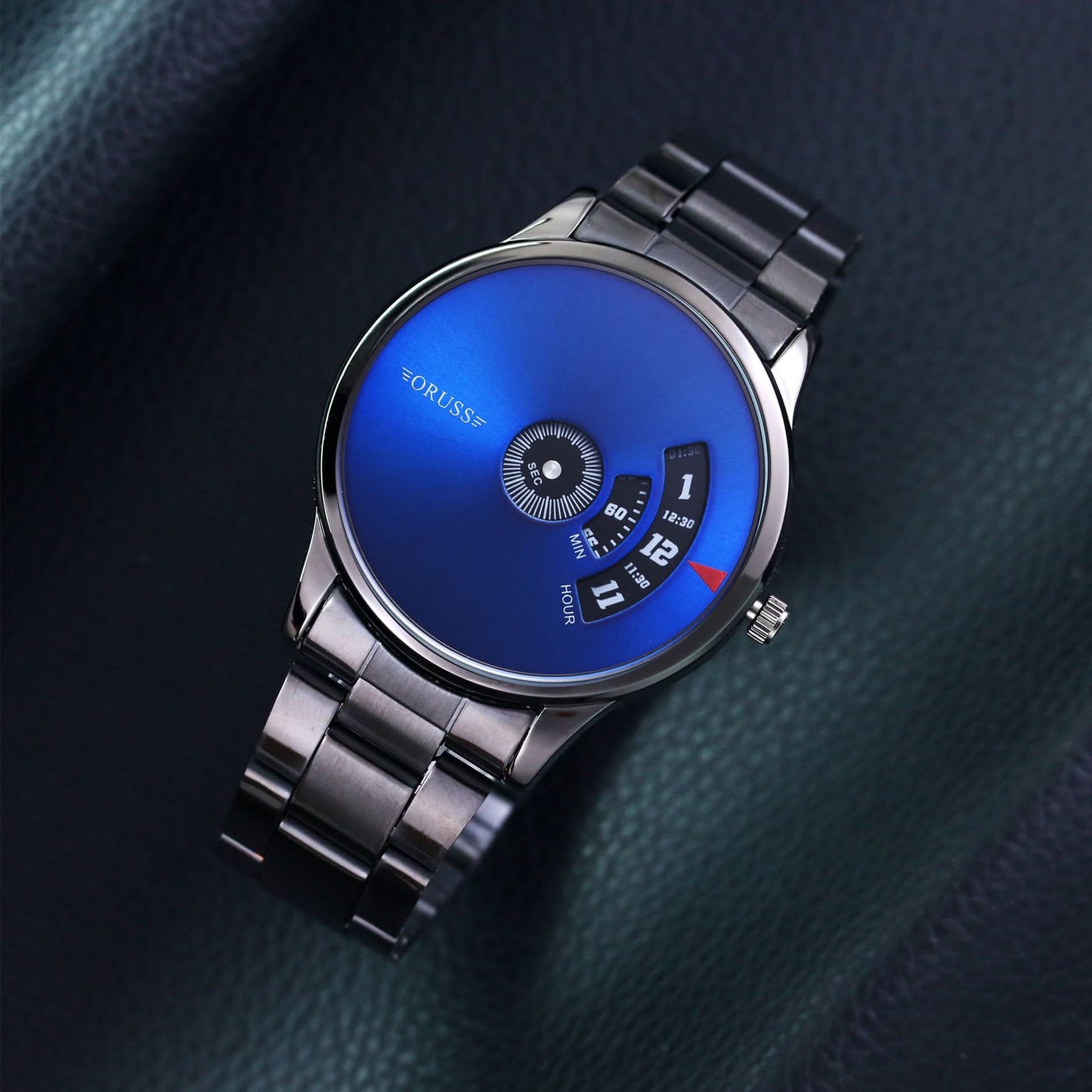 Men's Unique Dial Stainless Steel Watch