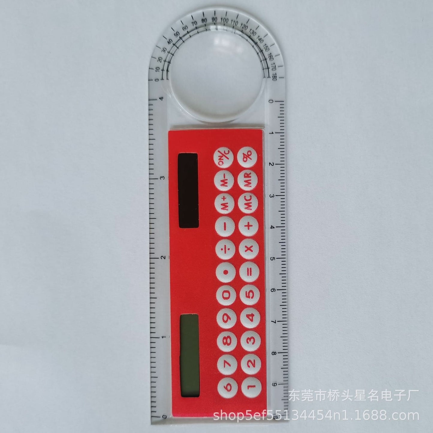 Multifunctional Protractor Ruler with Magnifying Glass