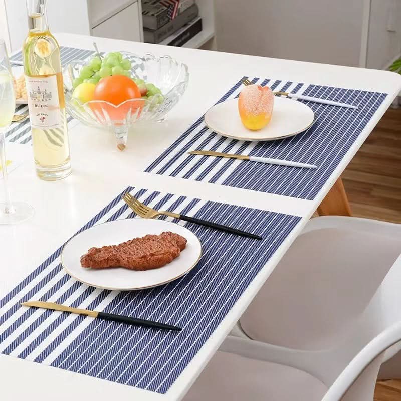 Striped PVC Placemats for Dining Table