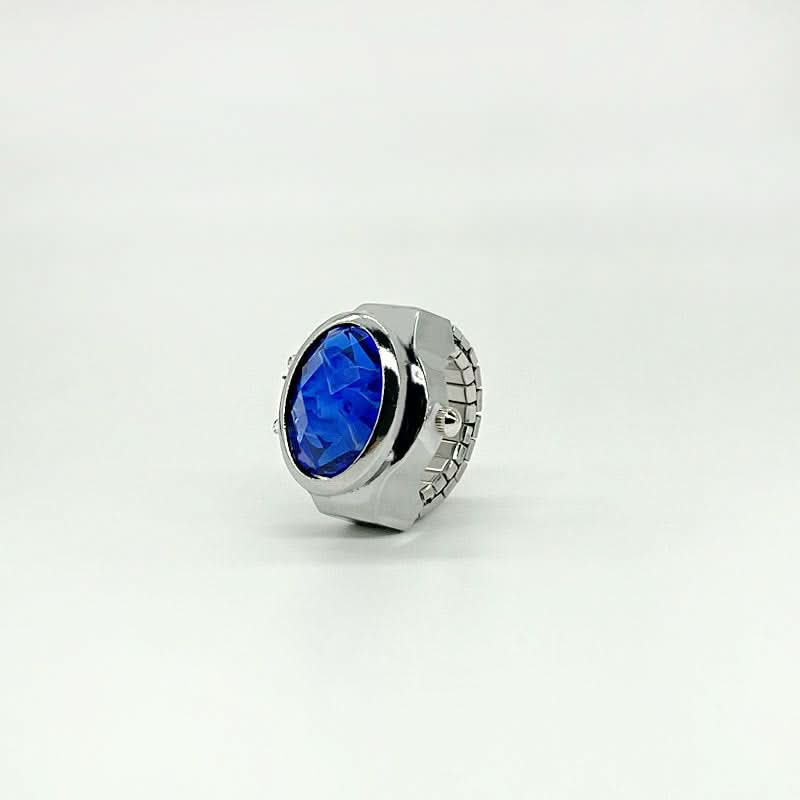 Women's Crystal Cover Ring Watch – Elegant Oval Quartz Finger Watch