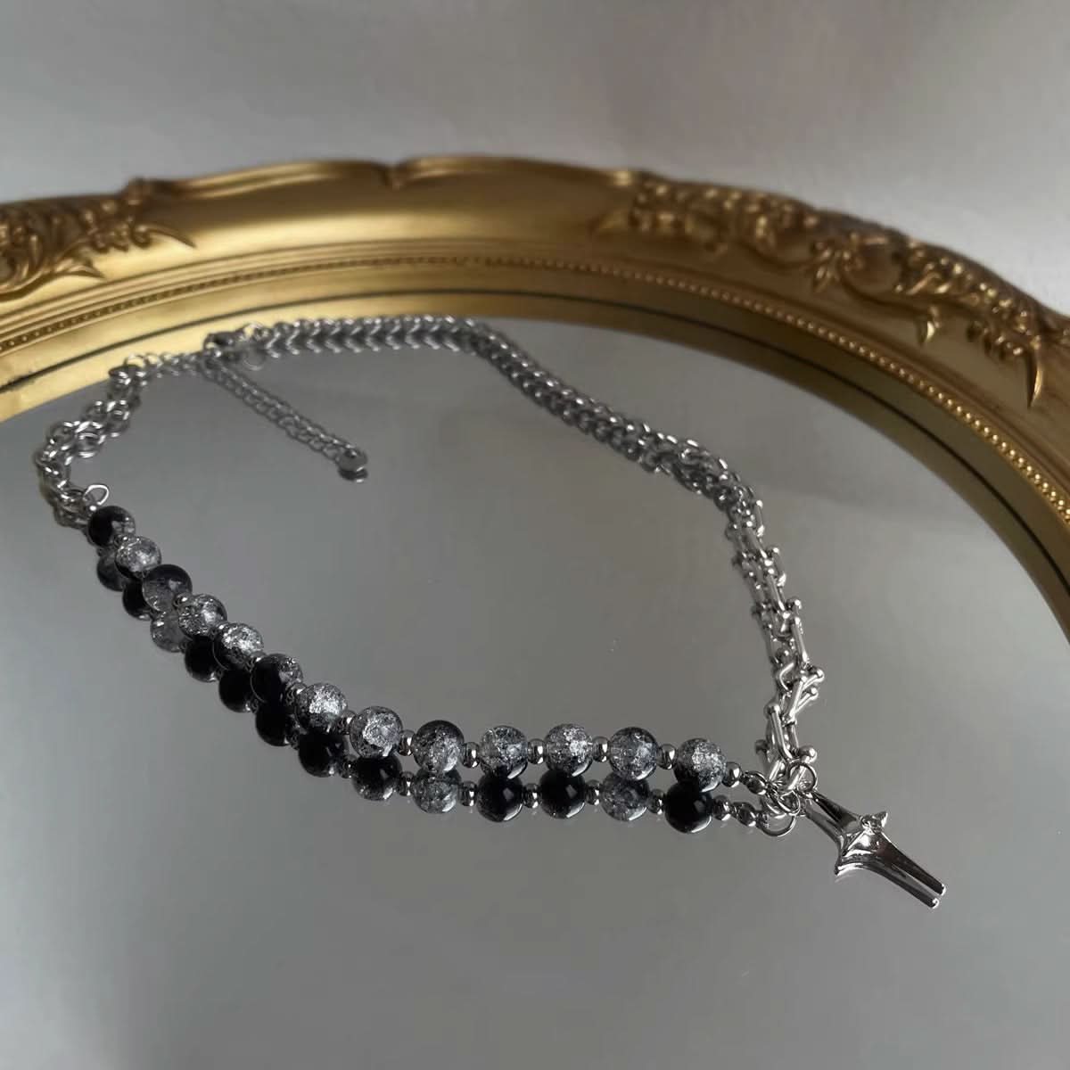Men's Hip-Hop Star Pendant Necklace – Pearl Choker Chain