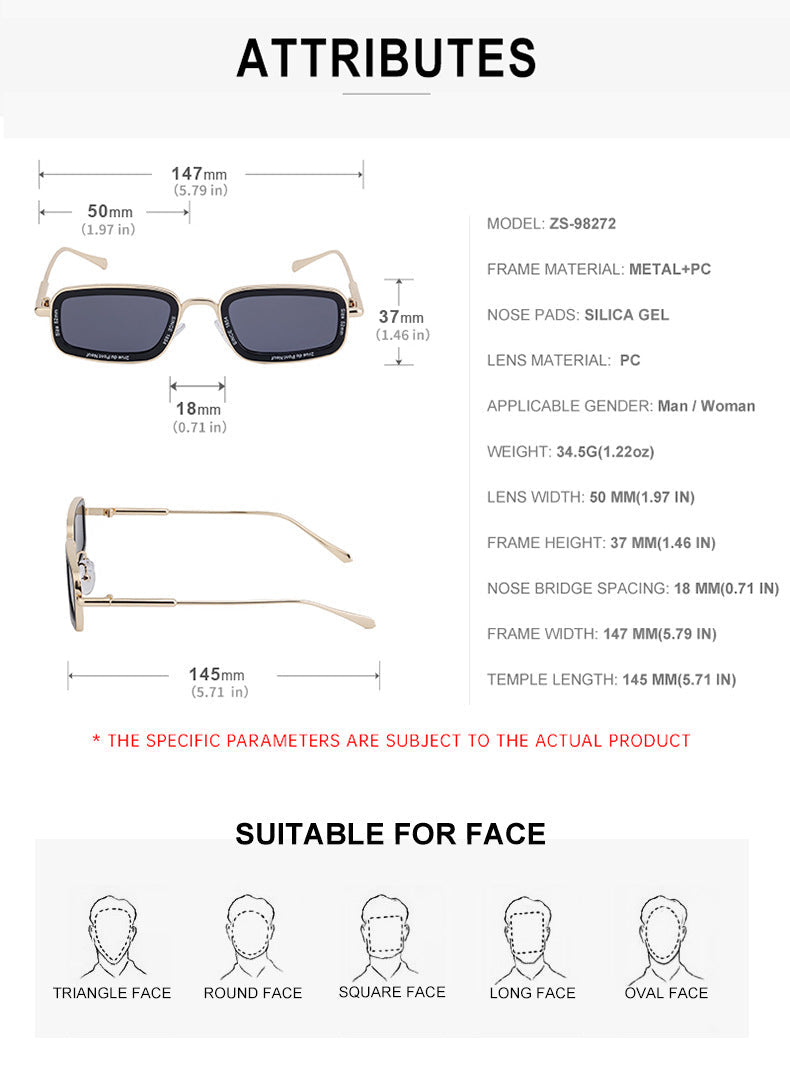 Women's Retro Square Sunglasses – Small Frame, High-End Fashion Shades
