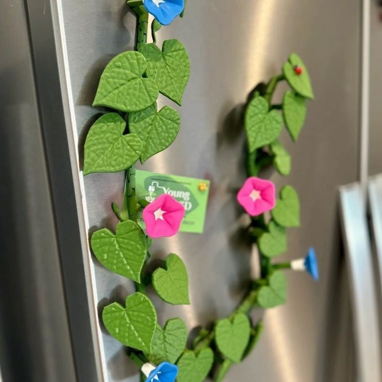 3D Morning Glory Fridge Magnets – Artificial Flower Decor, Miniature Magnetic Ornaments