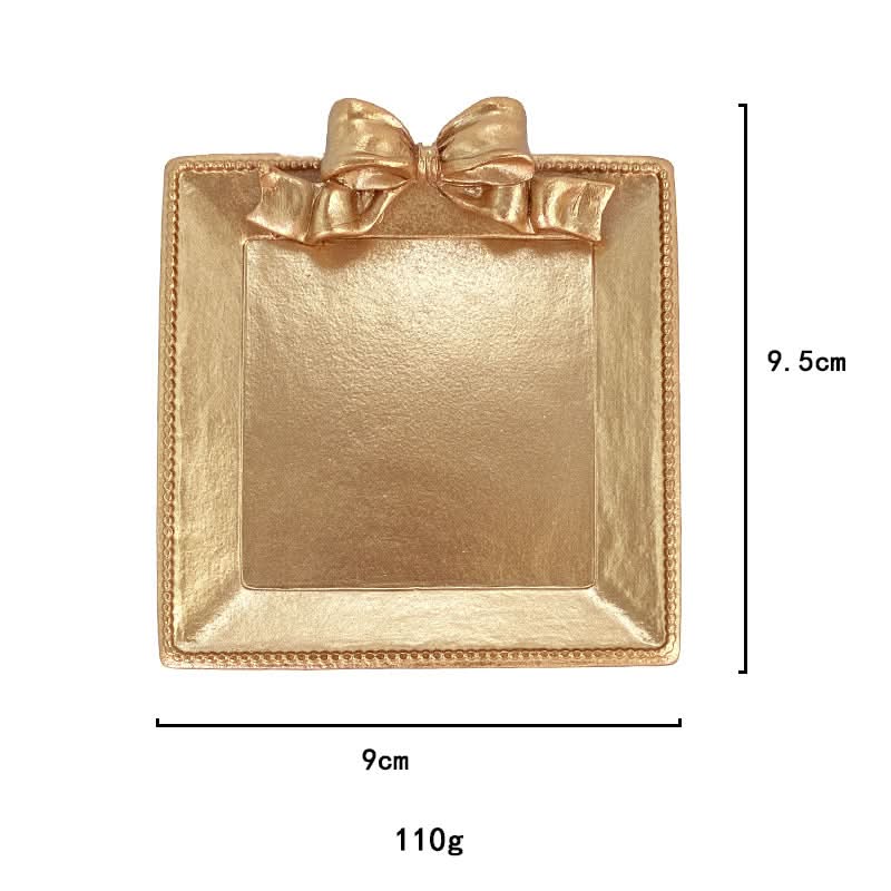 Resin Bow Jewelry Dish - Metal Earring Tray & Storage Box