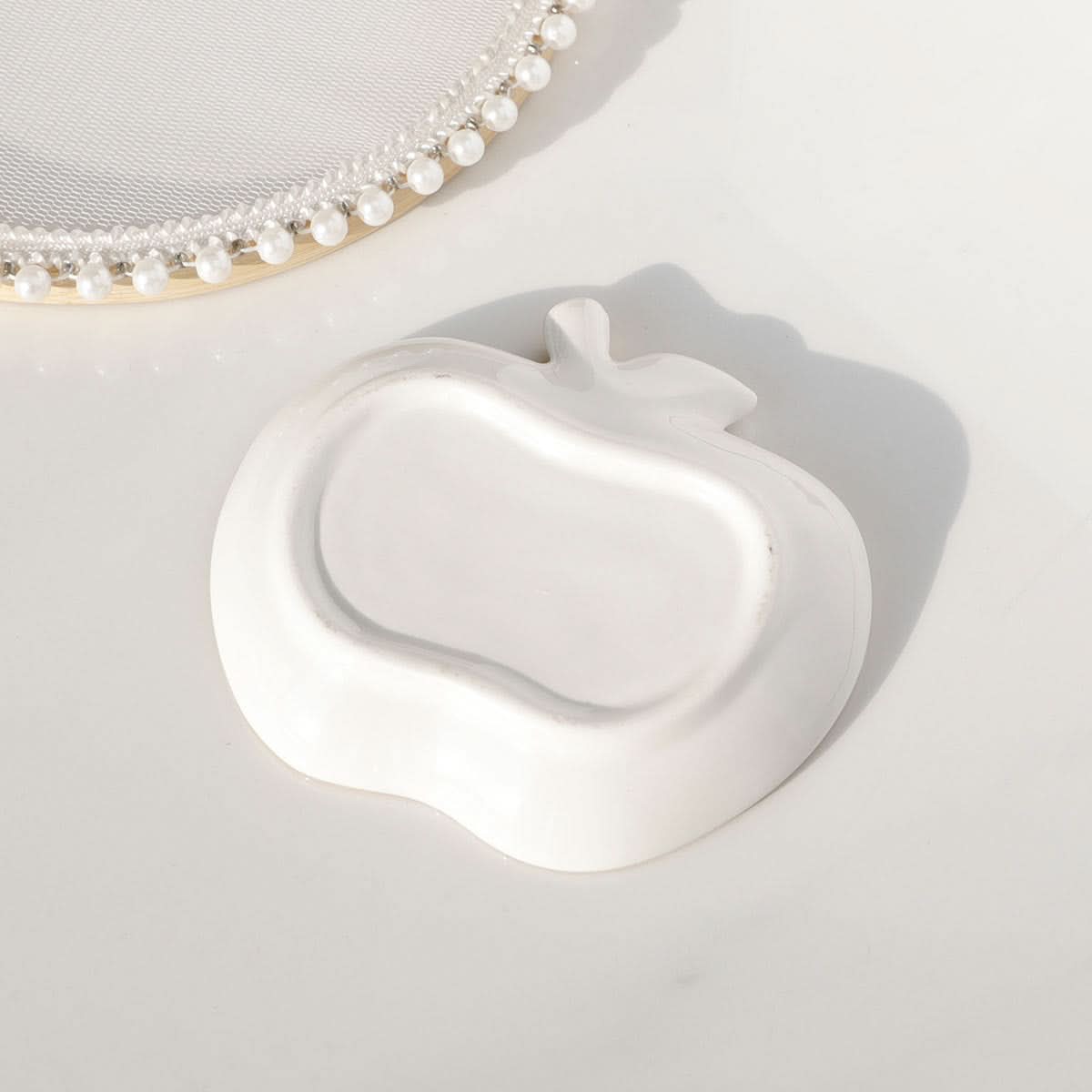 Pink Apple-Shaped Ceramic Tray - Jewelry & Storage Tray (Set of 2 pcs.)