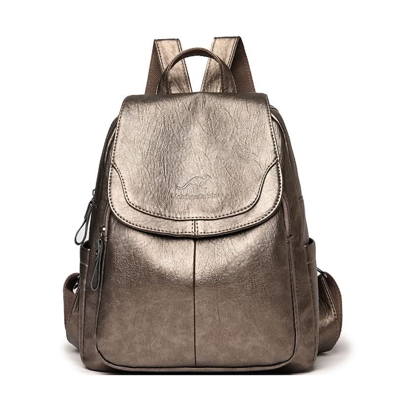 Women's Soft Leather Backpack – With Hidden Zipper Pockets