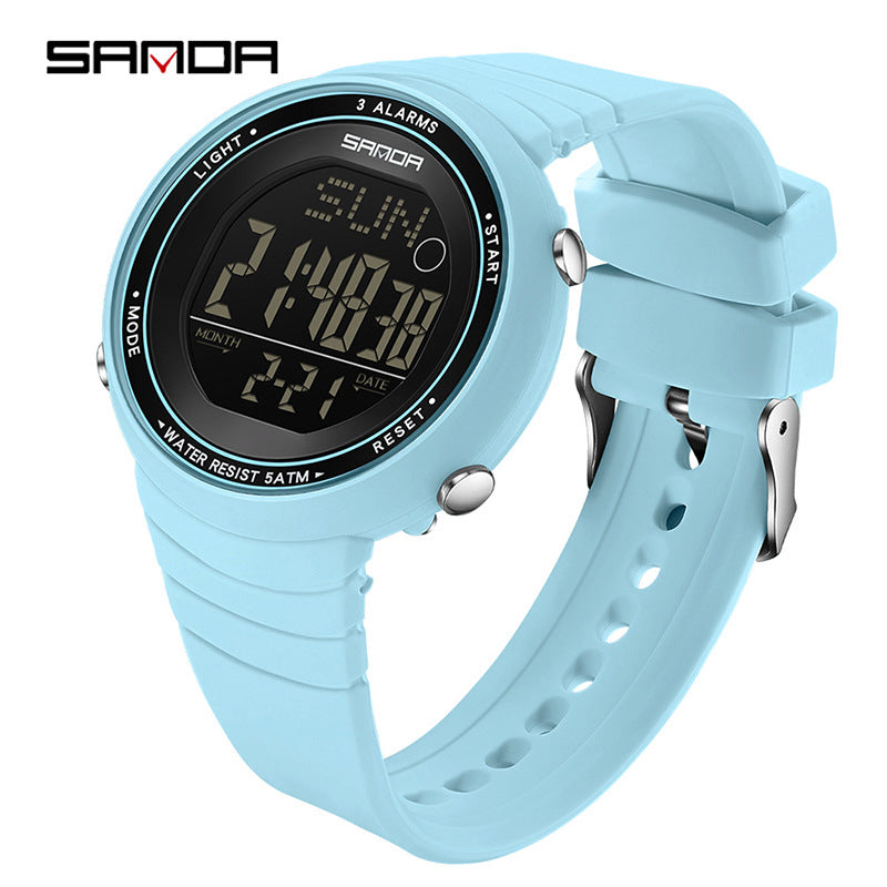 Sanda Large Screen Sports Digital Watch – Waterproof Luminous Outdoor Watch for Students