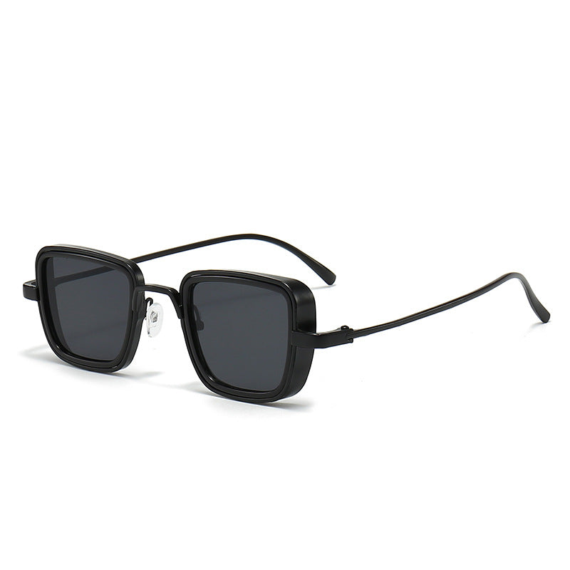 Men’s Retro Square Sunglasses – Thick Metal Frame, Fashion Shades