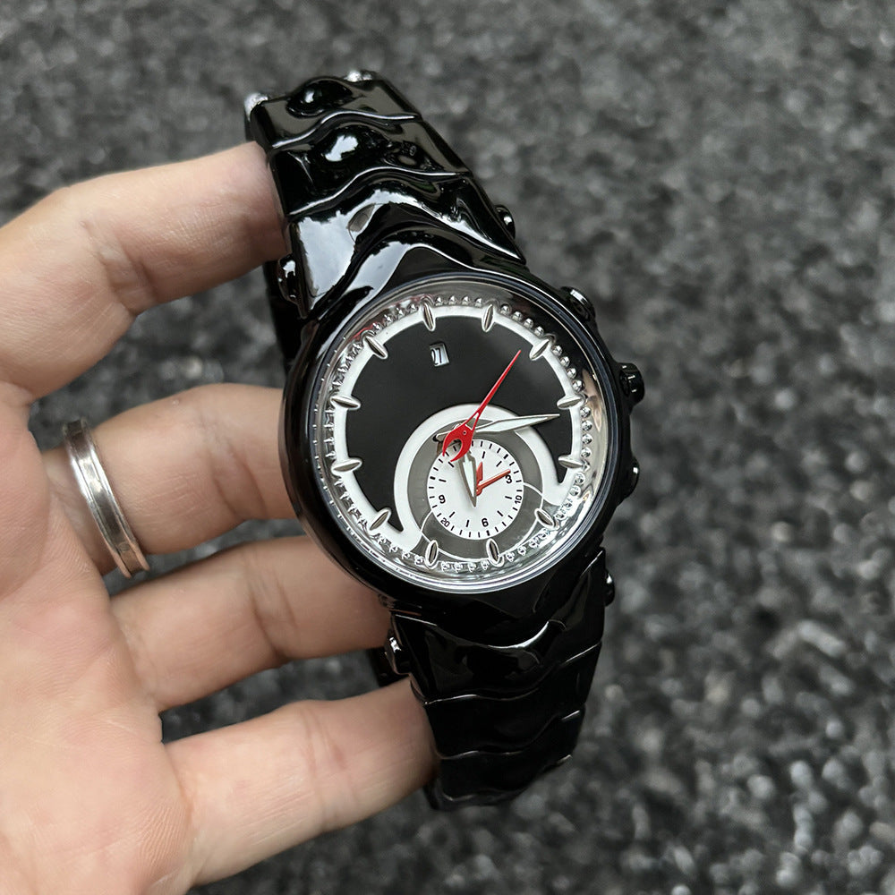 Retro Blade Watch for Men – Quartz Analog Luminous Dial with Alloy Strap