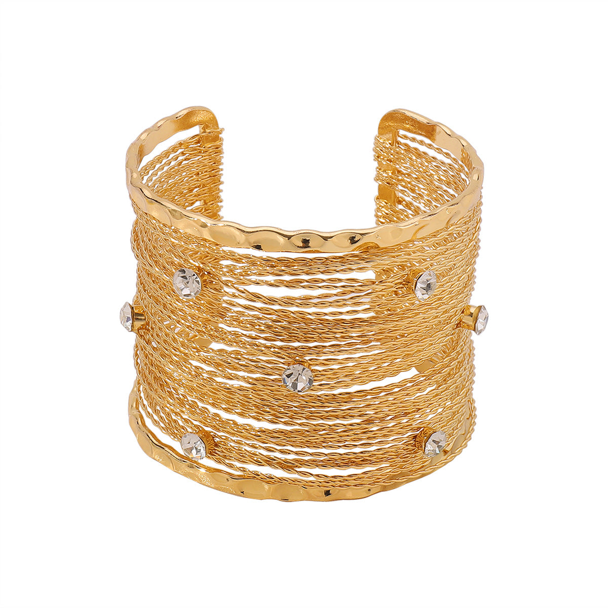 Glamorous Wrap Statement Bracelet for Women – Adjustable Multi-Strand Shine Cuff