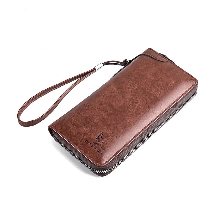 Men's Elegant PU Leather Business Handbag – Retro Style