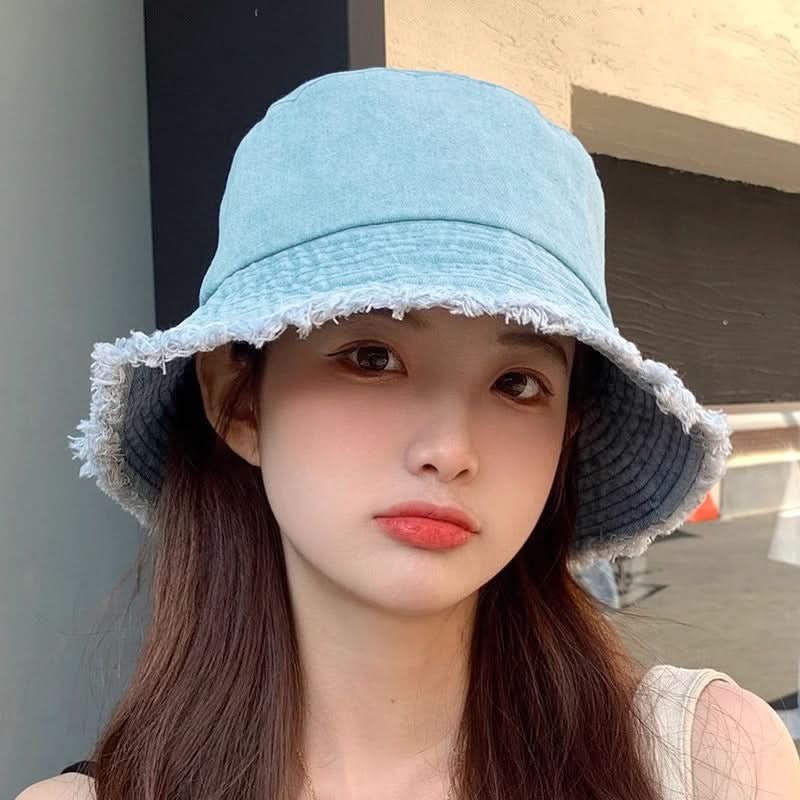Women's Wide Brim Bucket Hat – Korean Style Hat for Summer