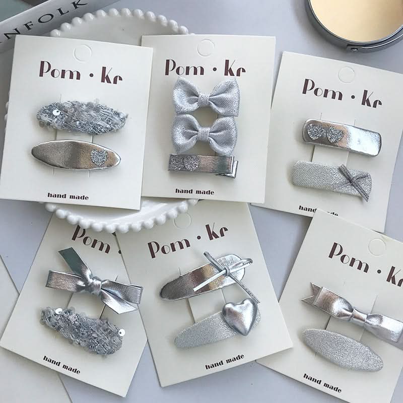 Cute Heart Bow Leather Hair Clips for Girls – Fashion Bangs & Side Hairpins