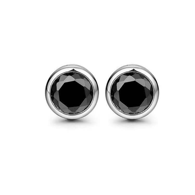 Modern Unisex Agate Earrings – Round Geometric Studs