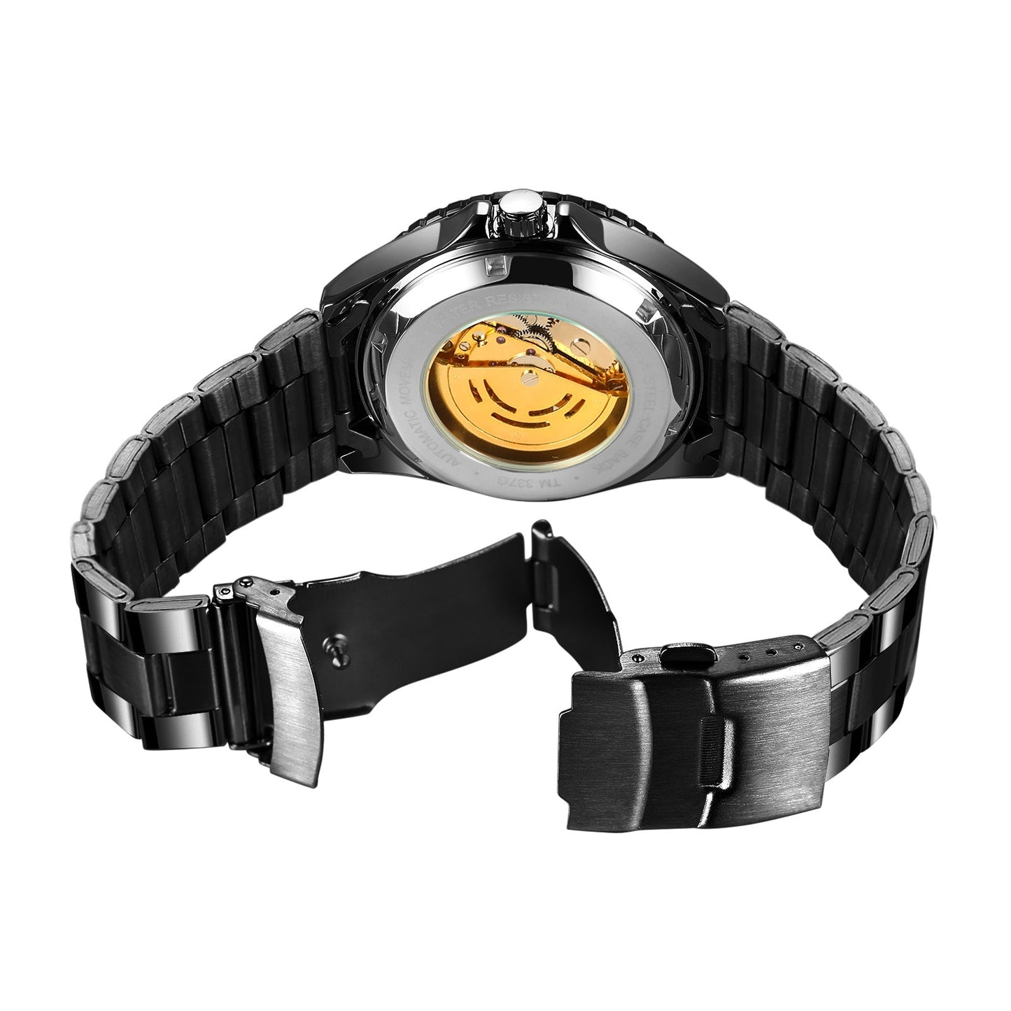 T-Winner Automatic Skeleton Watch – Five-Pointed Star Design Men’s Mechanical Timepiece