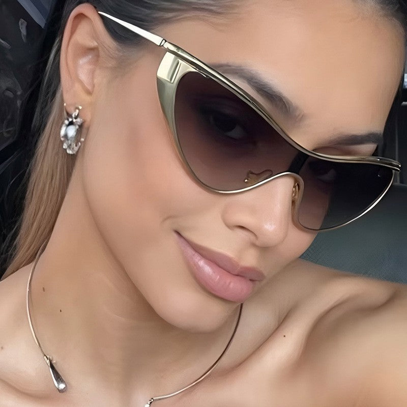 Trendy Metal Frame Women’s Sunglasses – UV Protection Fashion Shades for Everyday Style