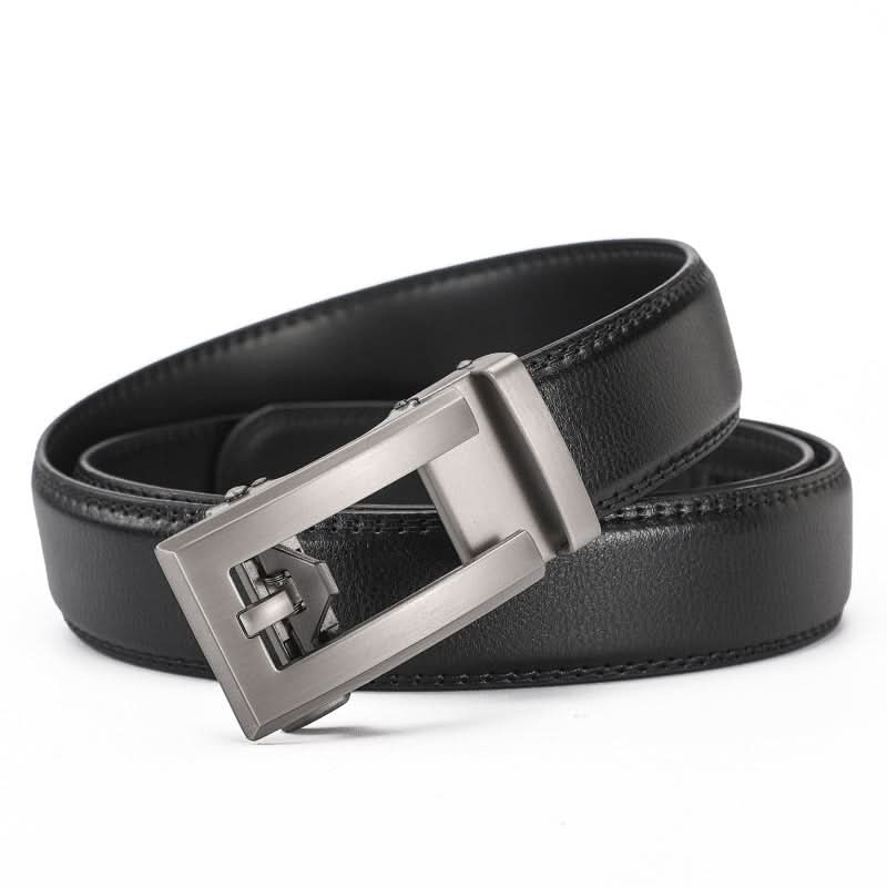 Men’s Leather Automatic Buckle Belt – With Alloy Ratchet Buckle