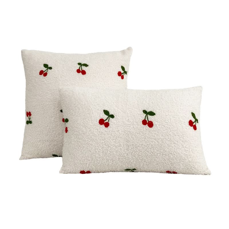 Teddy Velvet Embroidered Pillowcase - Modern Plush Cushion Cover