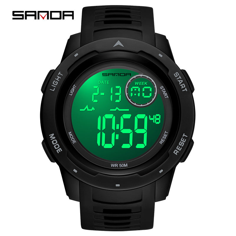 Sanda Large Screen Digital Watch – Waterproof Luminous Outdoor Unisex Watch