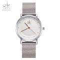 SK Women’s Quartz Watch – Milanese Mesh Strap, Waterproof Analog Wristwatch