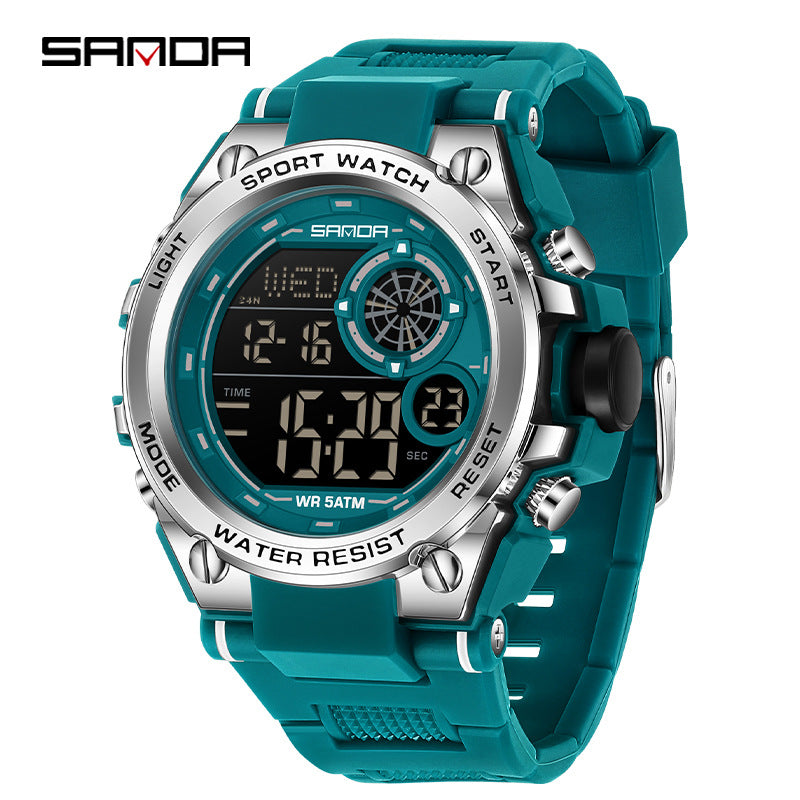 Sanda Digital Sports Watch – Multifunction Student Watch with Alarm & Dual Time