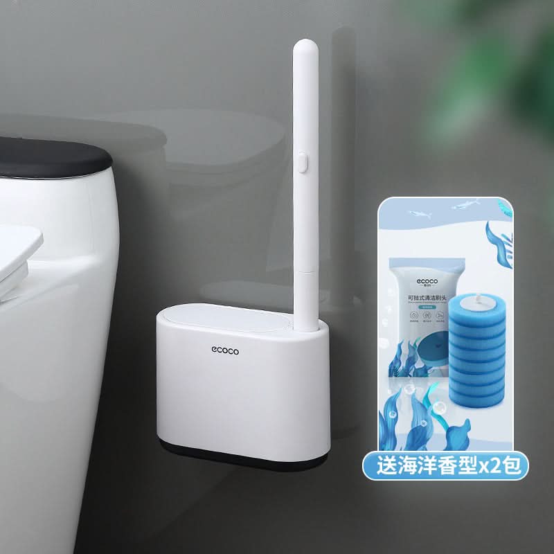 Long-Handle Toilet Brush with Holder – Deep-Cleaning