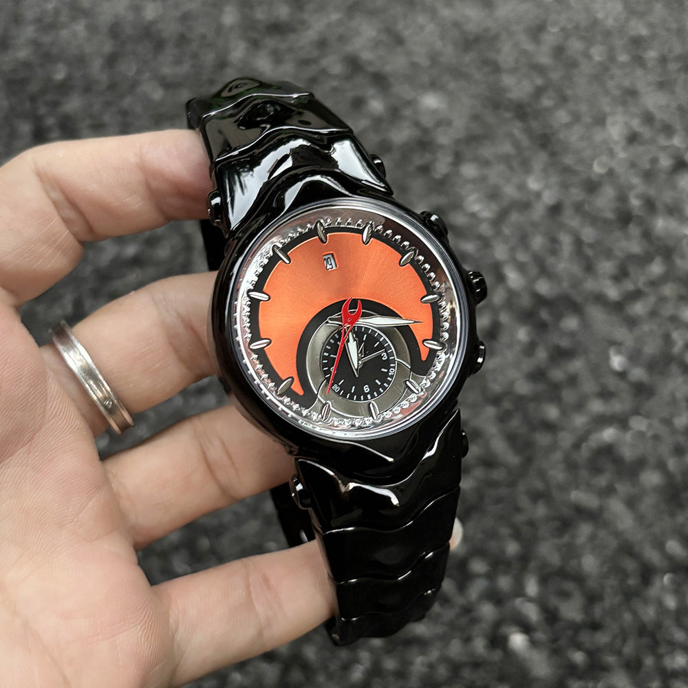 Retro Blade Watch for Men – Quartz Analog Luminous Dial with Alloy Strap