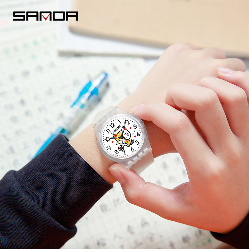 Sanda Kids Cartoon Watch – Waterproof Luminous Quartz Watch for Boys and Girls