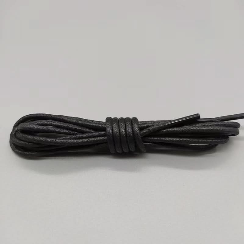 Waxed Leather Shoelaces – Unisex Round Thin Laces