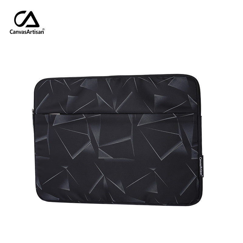Black Graphical Shadow Printed Laptop Sleeve Case – Shock-Resistant, Waterproof, Fits 11"–15" Devices