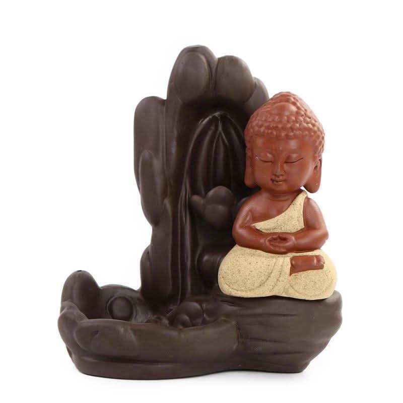 Purple Sand Buddha Backflow Incense Burner - Retro Home Aromatherapy Decor