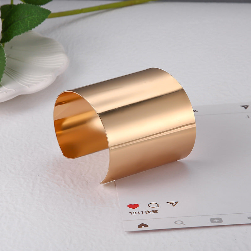 Glossy Wide Cuff Bracelet – Bold Minimalist Statement Jewelry for Women