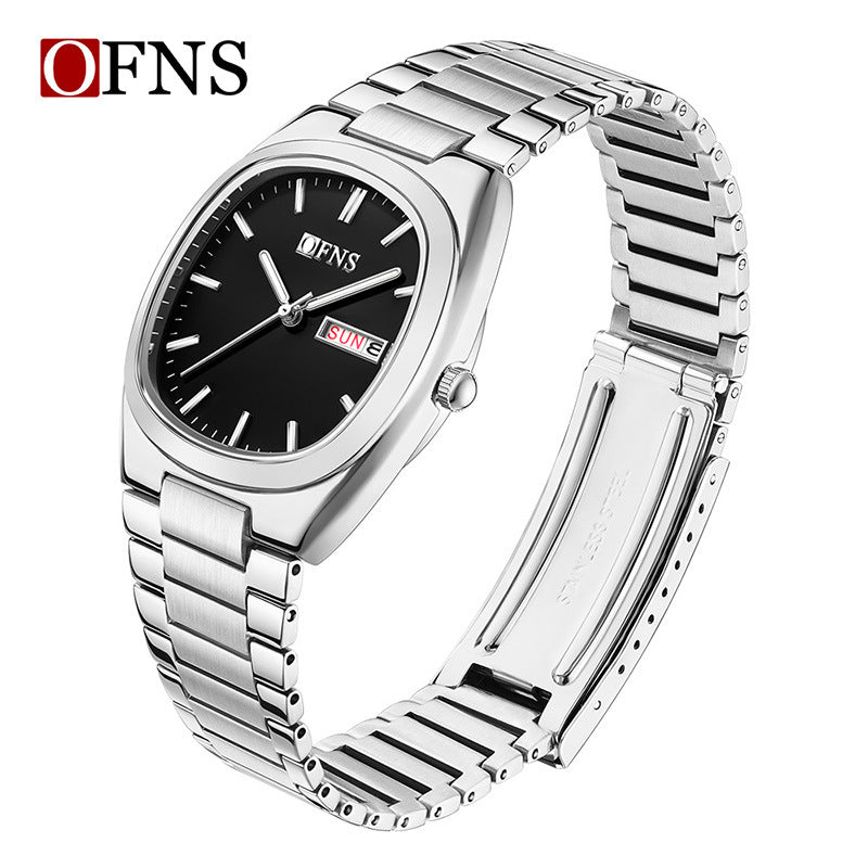 OFNS Women’s Quartz Watch – Luxury Steel Strap, Calendar Display Business Wristwatch