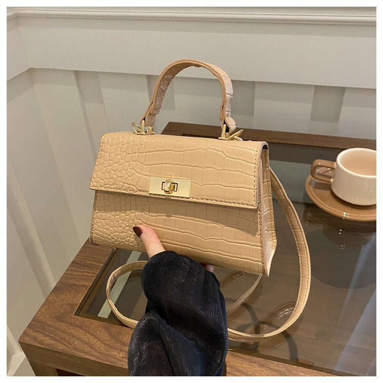 Retro PU Shoulder Handbag for Women – Small Square Lacquer Messenger Bag with Soft Finish