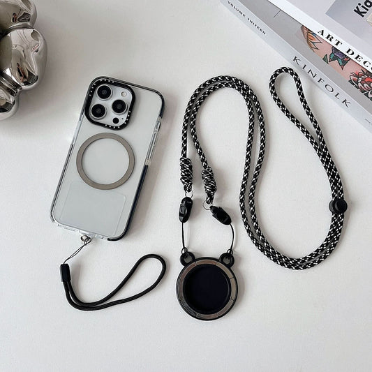 Cute Magnetic Bear MagSafe Phone Case with Crossbody Lanyard