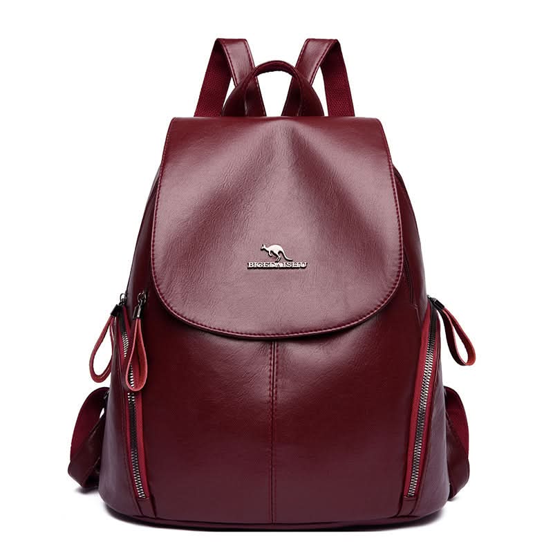 Women's Stylish Leather Backpack – Anti-Theft Travel Bag for Daily Use
