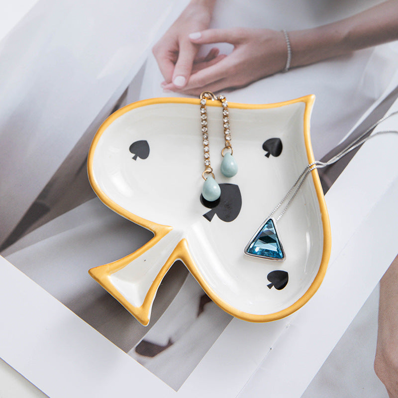 White Ceramic Jewelry & Snack Plate – Versatile Porcelain Dish for Home Storage
